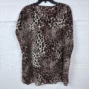 UNBRANDED leopard print sheer flowy shirt / swimsuit cover up size OS